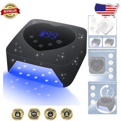 72W Cordless UV Nail Lamp for Rapid Gel Curing & Touch Control | Black Diamond