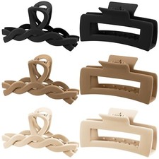 6pcs Claw Hair Clips, Neutral Matte, 4.1 Inch Large Hair Clips