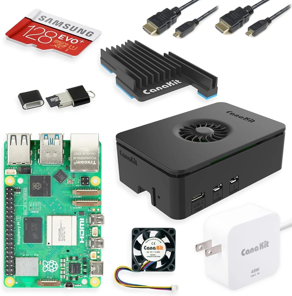 Kit de inicio Raspberry Pi 5 PRO - Edición 128 GB con estuche negro turbina y 8 GB de RAM Foto 3 de 4