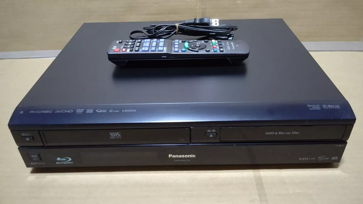 Panasonic DMR-BR670V-K DMR-BR670V Blu-ray Recorder VHS HDD Combo  w/Controller