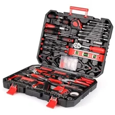  198 Piece Tool Set, Tool Kit for Home,Basic Tool Set with Tool Box, Red