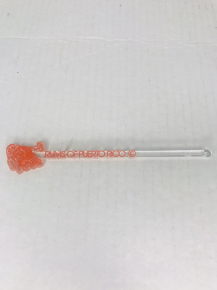 10 Rums Of Puerto Rico Vintage Swizzle Sticks Orange Cocktail Plastic Stirrers - Image 3 of 4