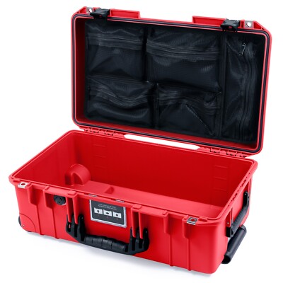 star 収納ケース スチール製レッド 2つ Red & Black Pelican 1535 Air case with lid organizer. With wheels
