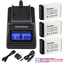Kastar Battery LCD Fast Charger for Canon LP-E17 LPE17 Canon EOS 750D 760D DSLR