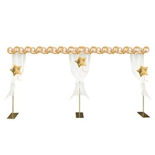 Modern Gold Steel Freestanding Rack Photography Backdrop Stand For Wedding Party