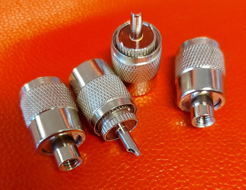 4 X PL259 Plug/Connector For RG58 Coax Cable For CB/Ham Radio