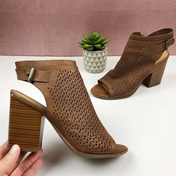 Brown thick heel clearance sandals