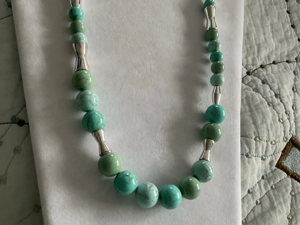 Collar Turquesa Genuino Ralph Lauren 35 Pulgadas de Largo, Lata Doble Capa Nuevo  Foto 4 de 4