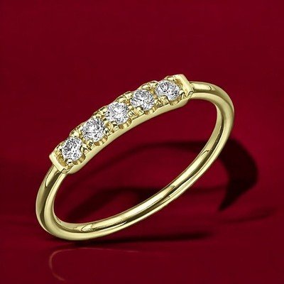 18 Karat Gelbgold Designer Rund Lab Grown E F VVS2 Eternity 0,20 Karat...