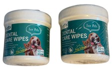 100 Dog Dental Care Wipes, Smile Den X for Pets 2 x 50 Pieces Ex: 12/27