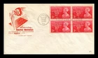 DR JIM STAMPS US COVER MOINA MICHAEL FDC SCOTT 977 BLOCK OF 4 HF CACHET