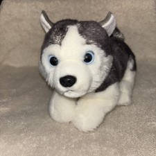 Aurora Miyoni Gray White Siberian Husky Dog Stuffed Plush Blue Eyed APR2017