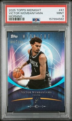 2025 TOPPS MIDNIGHT MORNING #41 VICTOR WEMBANYAMA 97/149 PSA 9