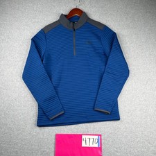 Under Armour 1/2 Zip Sweater Small Coldgear Blue Ribbed Textured Pullover Mens