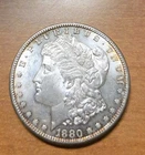 1880-S Morgan Silver Dollar 1$ - Great Eye Appeal! Some Rainbow Tone