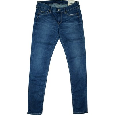 PEPE JEANS W30 L32 Hose blau Damen Soho Skinny Slim Leg low Rise Stretch 38 NEU