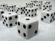 18 White Playing Dice Mixed Brands Includes 5 Bicycle Dice