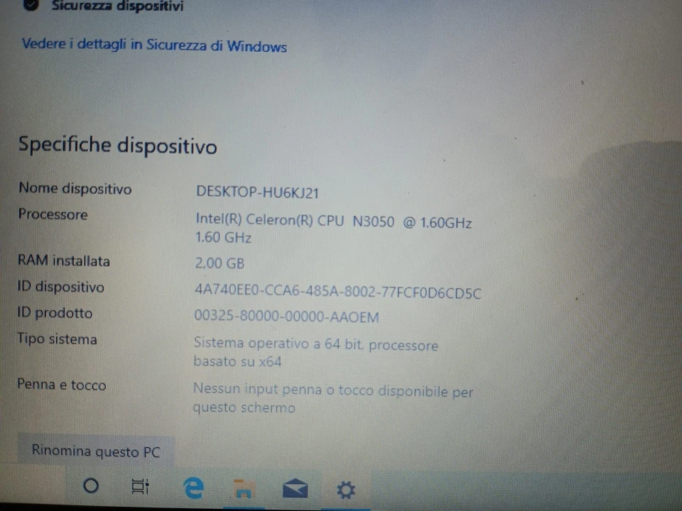 Computer HP Notebook 14-AC006nl Display 14 hdmi win10 No alim. (Sped.Veloce)*** - Immagine 2 di 3
