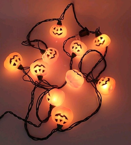 Vintage Halloween 10 Blasformen Lichterkette Kürbis Jack-O-Laterne Lichter