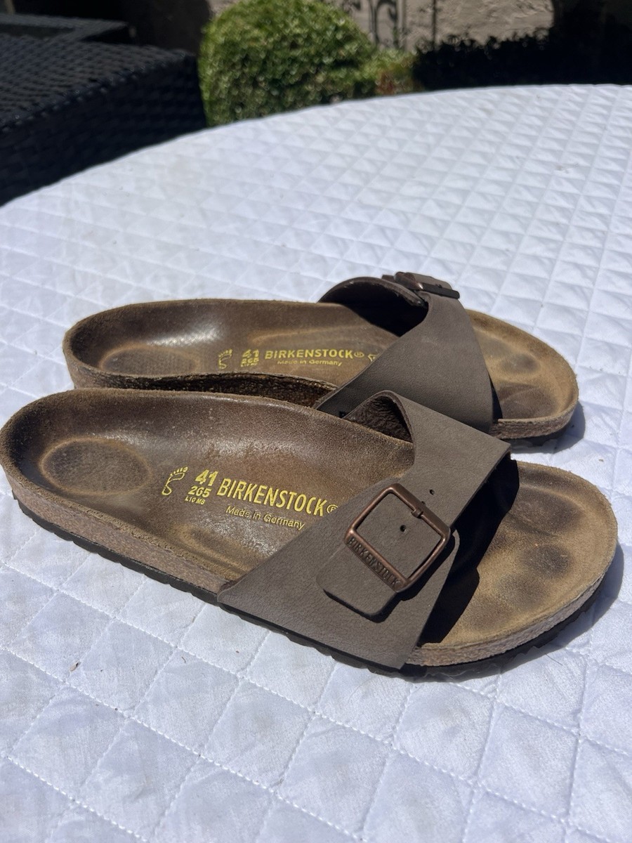 Birkenstock Madrid Birko-Flor Mocha Brown Strap Sandals Size  display picture 1