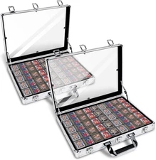 2 Pcs Portable Trade Show Display Case 24"×20" Sports Card Show Display Case wit