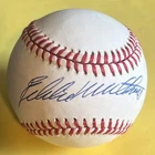 Eddie Mathews Autographed Rawlings Baseball Atlanta Braves HOF