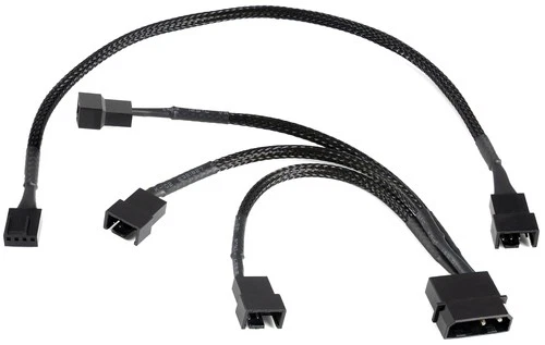 Fan splitter câble répartiteur Y 2pin 12V 1x Molex vers 3x connecteur + Rallonge