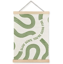 Sage Green Wall Art Poster, Slow Down You're Doing Fine Inspirational Motivat...