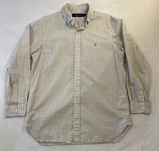 Men's 16 32/33 Blue/Yellow Plaid Ralph Lauren Button Up Long Sleeve Shirt