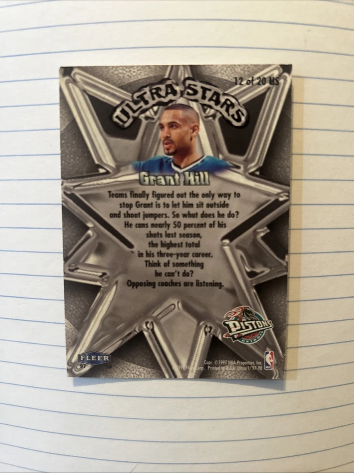 Grant Hill 1997-98 Fleer Ultra Ultra Stars #12 - Image 2 of 2