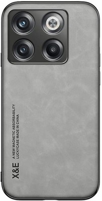 Silklike Case for Oneplus 10T/Ace Pro - Cover Bumper Built-in Metal Plate - Gray