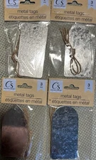 Crafter's Square Metal Tags Lot of 4 Packs - Large - NEW - Arts Crafts - 12 Tags