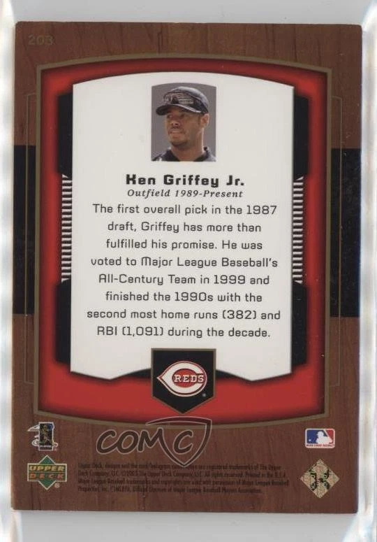 2003 Upper Deck Classic Portraits Baseball Royalty /1200 Ken Griffey Jr #203 HOF - Image 2 of 2