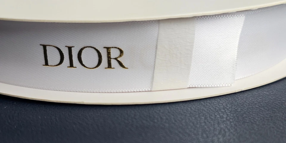DIOR White Ribbon Roll of 50 Meter w/Gold Lettering (Width 20MM) HOLIDAY - Image 3 of 4