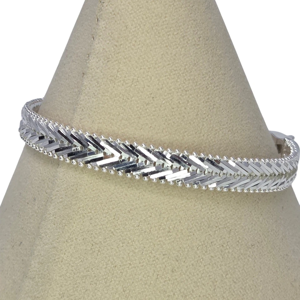 Milor Italy 925 Silver Double Panther Head Clasp Link Bracelet 7" 7mm 16.5g - Image 4 of 4