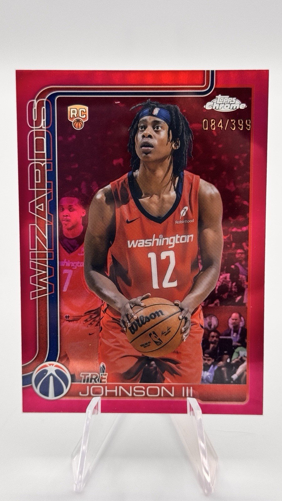 2025-26 Topps Chrome - Tre Johnson III #256 Magenta Refractor /399 (RC)