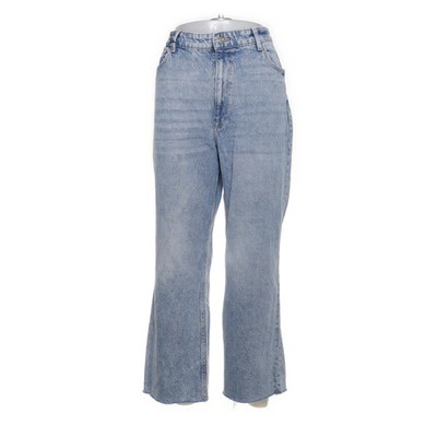 Bershka Denim, Jeans, Größe: 42, CROPPED FLARE, Blau, Baumwolle/Elasthan #Cn1
