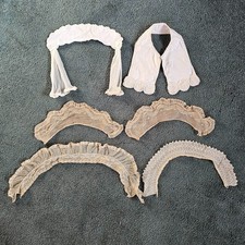 Vintage  Antique Lot of 6 Victorian Edwardian 1900s Lace Dress Collars  Trim