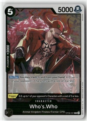 Who s. Who One Piece CCG Two Legends NM FOIL OP-08