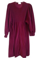 Vtg Miss Elaine Size M Velour Zipper Pockets Sleeves Housecoat Robe Nightgown