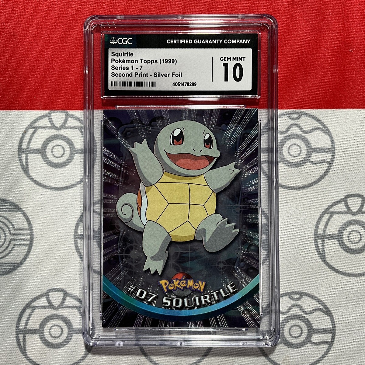 CGC 10 Squirtle Silver Topps #07 1999 Pokemon Card Second