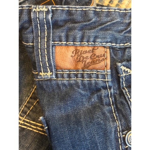 Rivet de Cru Mae Straight Relaxed Denim Jeans Distressed All Cotton Mens 38 x 32 - Picture 7 of 14