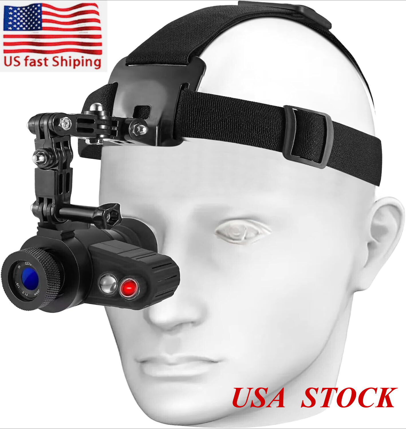 7X Magnification Head Mounted Night Vision Goggles NVG Visual Distance 350M USA