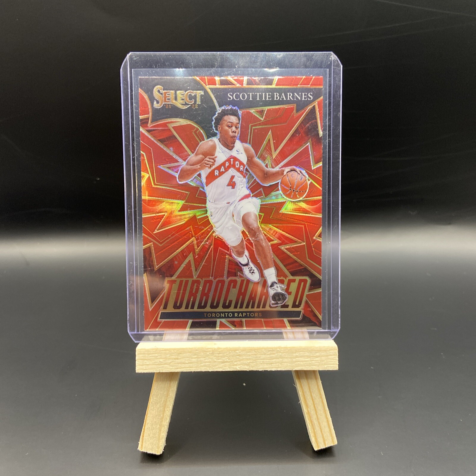 2021-22 Panini Select Scottie Barnes Turbocharged Rookie RC Red Prizm #4 Raptors