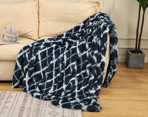 Warm Fluffy Shaggy Throw Blanket Bedspread Faux Fur Sofa Nap Blanket Bed Cover - Picture 5 of 15