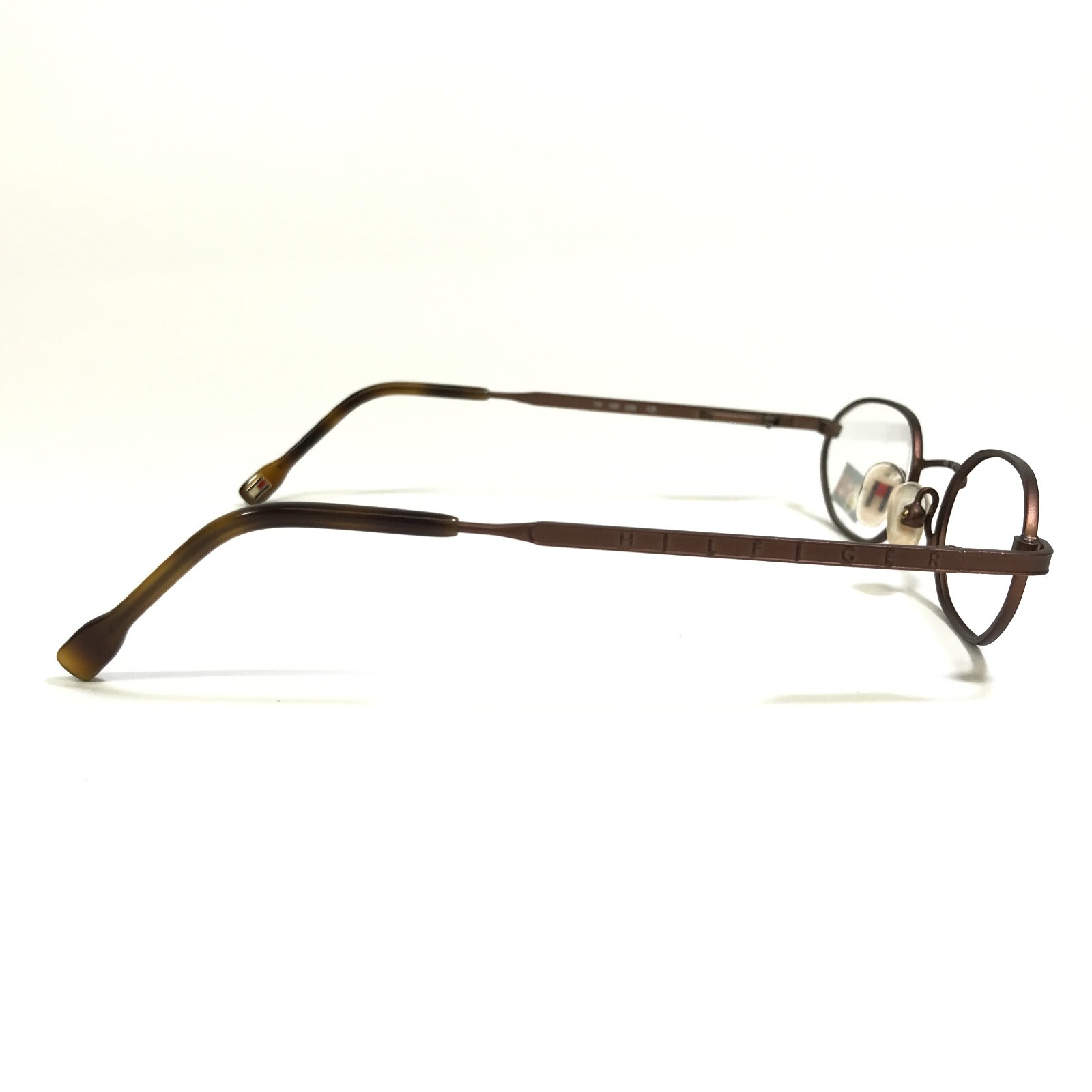 Tommy Hilfiger Eyeglasses Frames TK100 236 Brown Octagon Oval Wire Rim 42-18-125 thumbnail 3