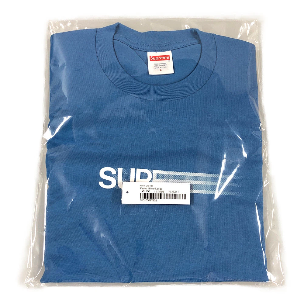 SUPREME 23SS Motion Logo Tee Faded Blue L Genuine / 31164