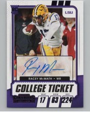 2021 Contenders Draft Picks Purple #143 Racey McMath Rookie Auto V98700