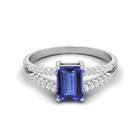 1.0Ct Emerald Cut Tanzanite 925 Silver Solitaire Women Ring For Graduation Gift