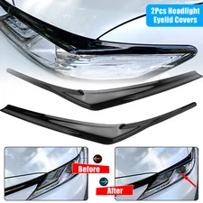 Car Headlight Eyelid Cover Trim Eyebrows Black For Toyota Camry SE XSE 2018-2022